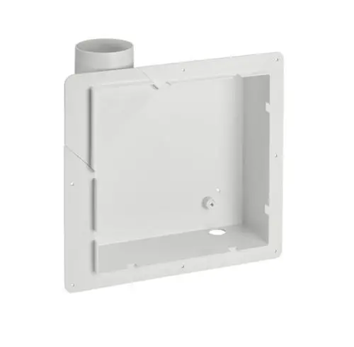 STIEBEL ELTRON Unterputz-Gehäuse LA 100 G-U aus Kunststoff, weiße Aufnahmebox mit Rohranschluss oben links.